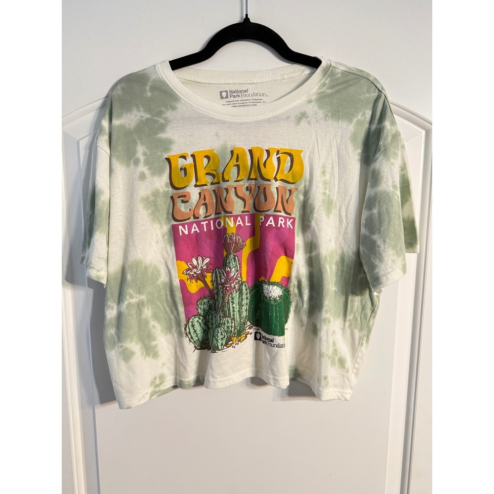 National Park Foundation Grand Canyon Shirt 1X Green NWT Tie Dye Crop Top Boho